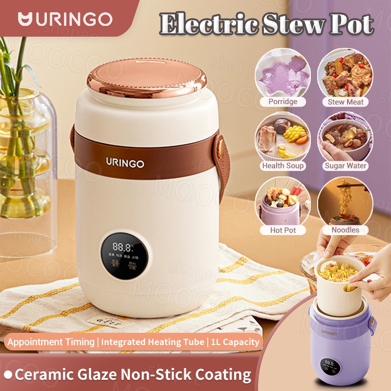 【URINGO】Smart Electric Stew Pot Touch Screen Slow Cooker Multifunction Cooking Pot Portable Mini Stew Porridge Soup With Appointment