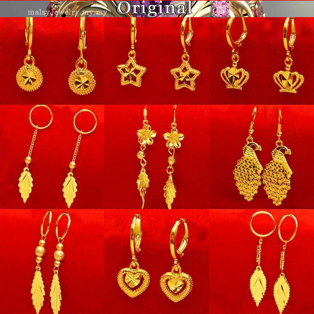 Earrings female 916 gold earrings 916 gold earrings earrings earrings earrings European 916 gold earrings long jewelry j