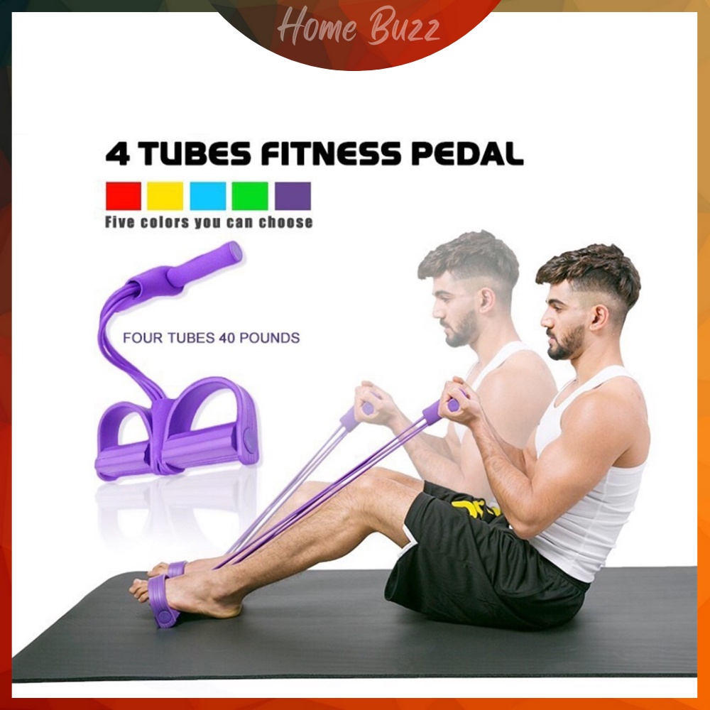 Elastic Foam Pedal Rope Workout Band Resistance Band Tali Workout Getah ...