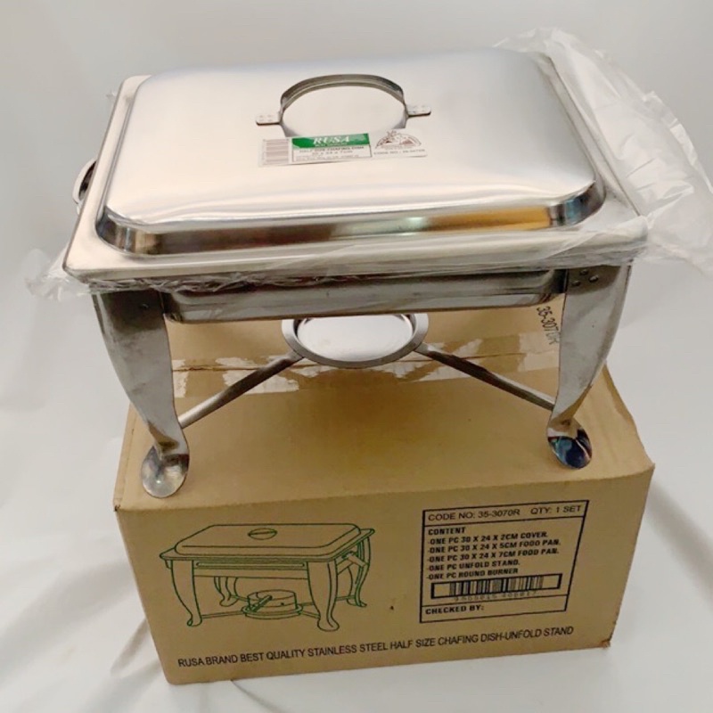 RUSA Half Size Chafing Dish Buffet Serving Tray Chafer Catering Food / Bekas Lauk Kenduri Jamuan Katering Food Pan