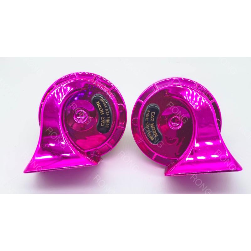 Authentic HONG Snail Horn Benz Car Sound Pink 12V (1 Pair) Horn Kereta Kuat Bunyi