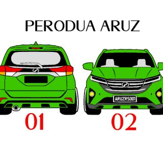 STIKER KERETA PERODUA ARUZ STIKER CUTTING PANTULAN CAHAYA 