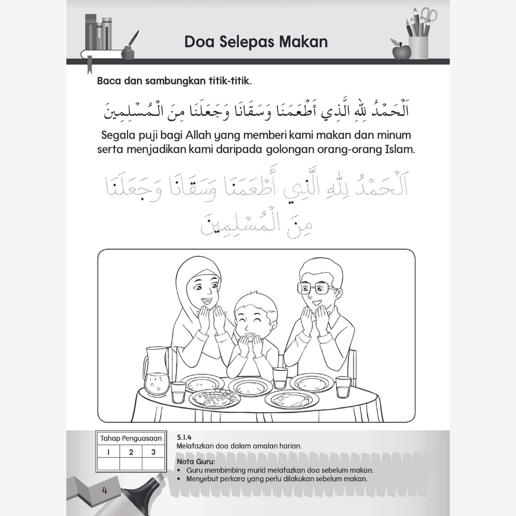 mewarna doa sebelum makan