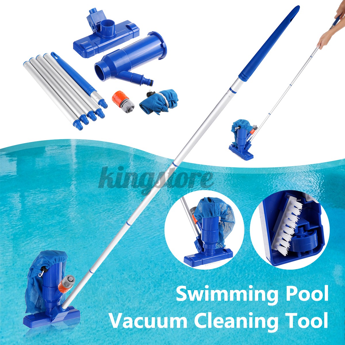 shopee: Pool Cleaner Portable Swimming Pool Jet Vacuum Head Fountain Cleaning Tool Set Cleaner Net (0:0:option1:EU plug;:::)