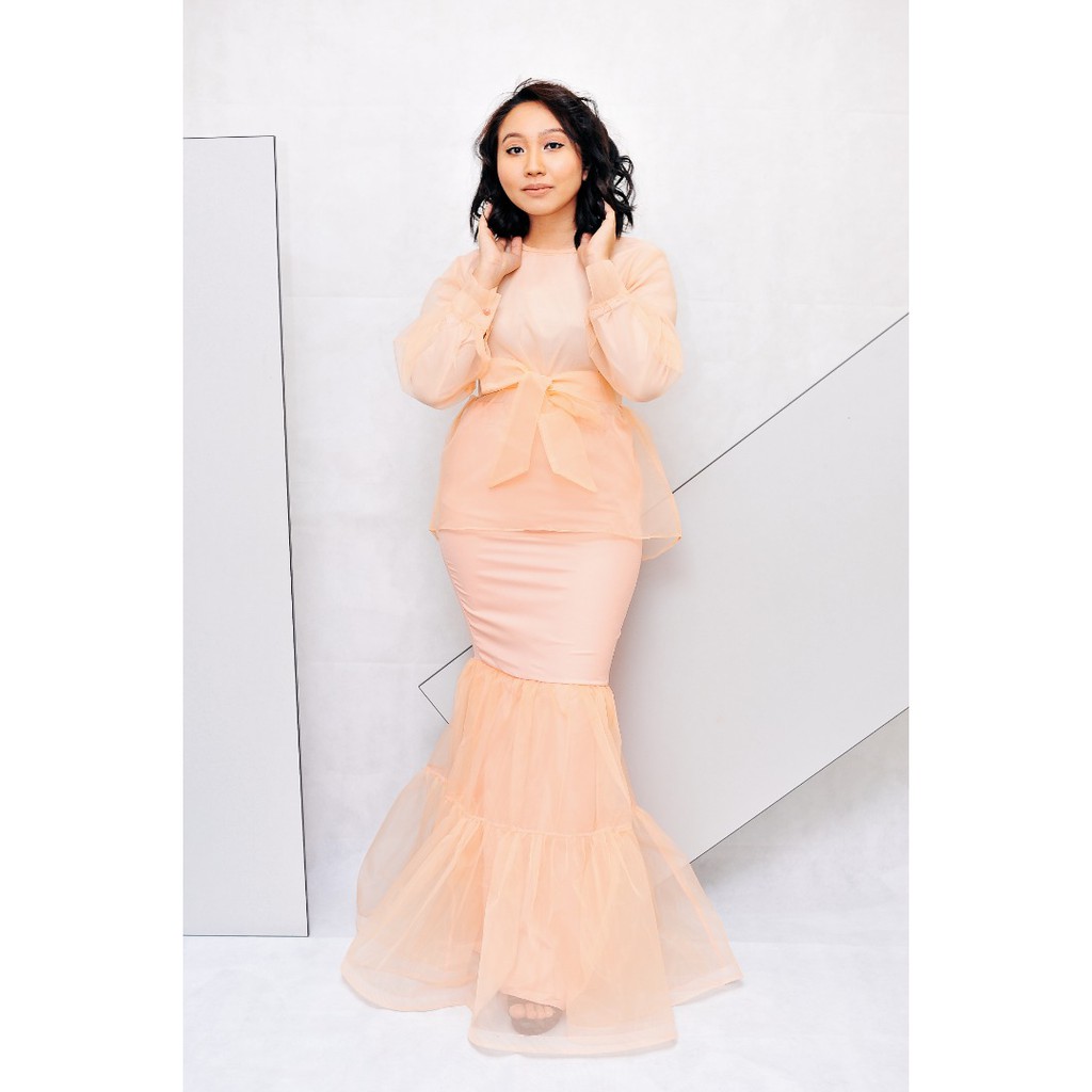 Baju kurung organza free size blouse with inner and Baju kurung organza free size blouse with inner and