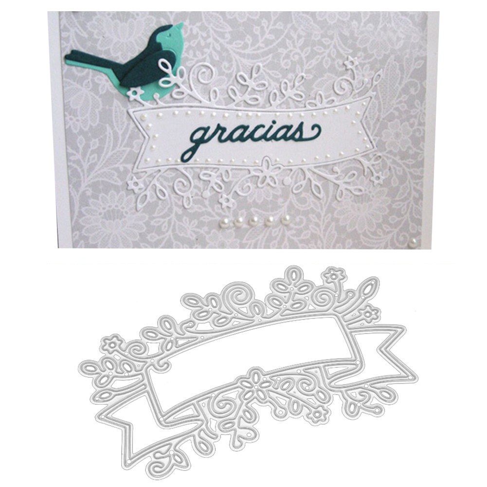 Super Flower Banner Diy Die Stencil Scrapbooking Paper Cards Album