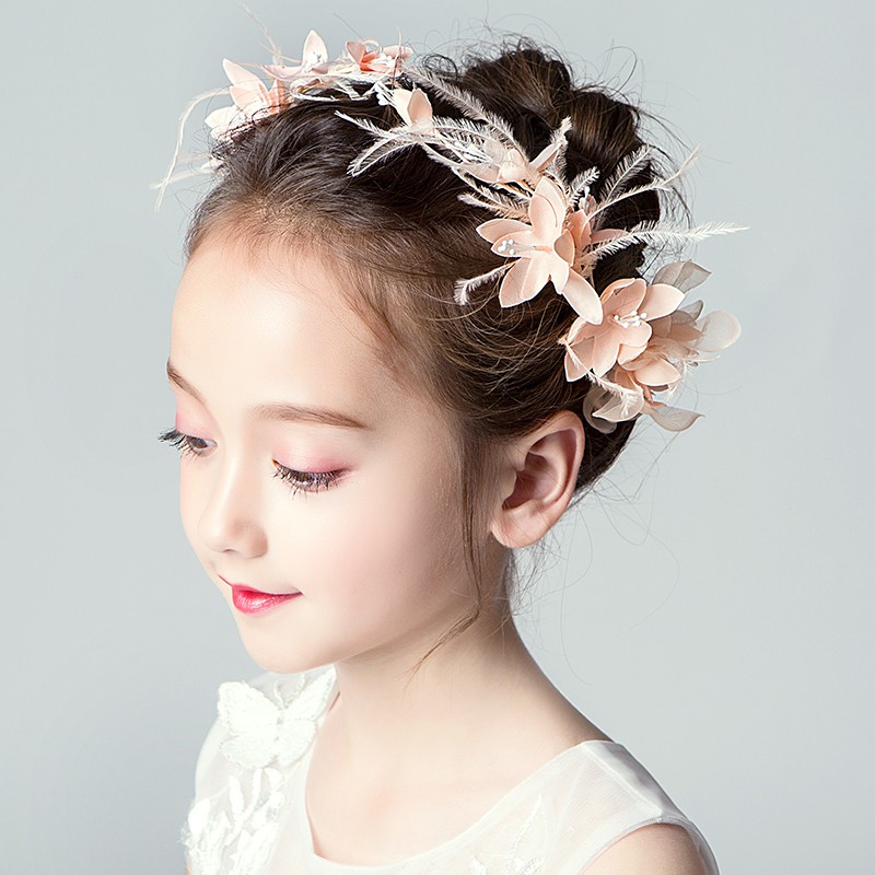 Children S Hairpin Flower Girl Dress Performance Headband Hair Accessories Weddi