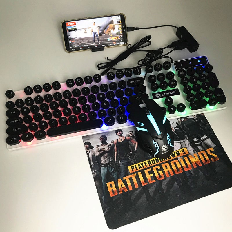 Punk Glow Mechanical Keyboard Mouse Set Phone Mobile Game Otg Chicken Cloud Computer Steam To Restore Ancient Ways Rou Shopee Malaysia