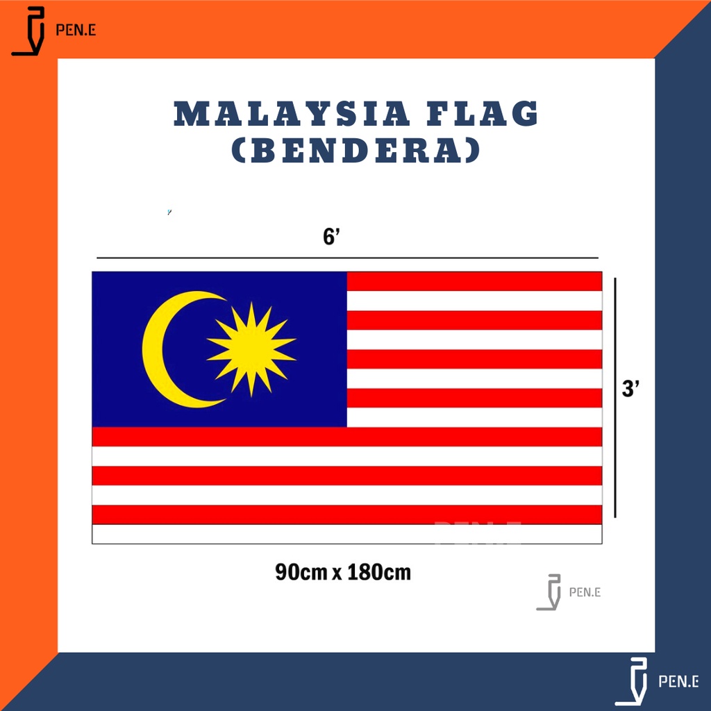 Malaysia Flag Bendera Malaysia 2 X 4 Feet 60cm X 120cm 3 X 6 Feet 90cm X 180cm