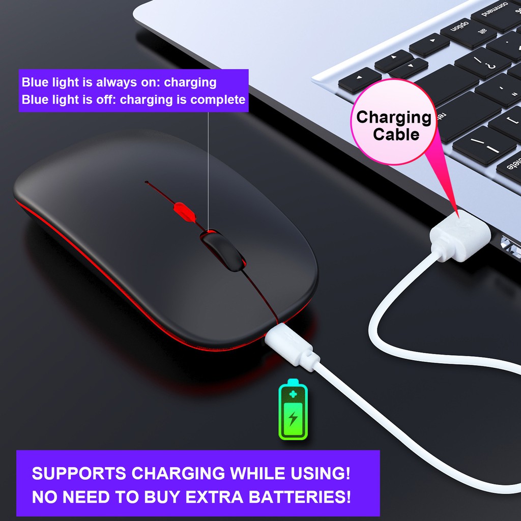 RzfY Ready Stock!!! Wireless Mouse 2.4Ghz Receiver Optical Adjustable ...