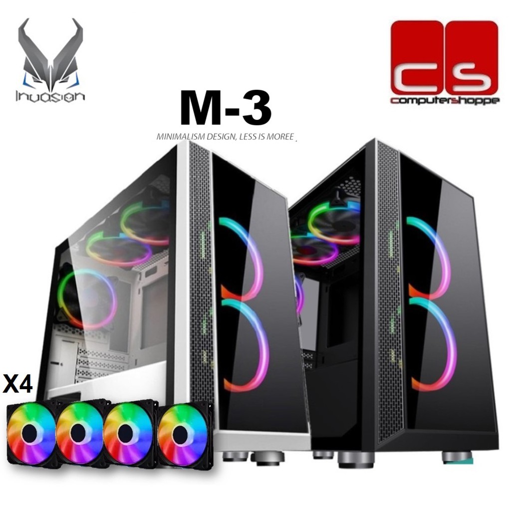  PROMO ITEM Invasion M3 M ATX Gaming Casing With 4 ARGB Fan Shopee 