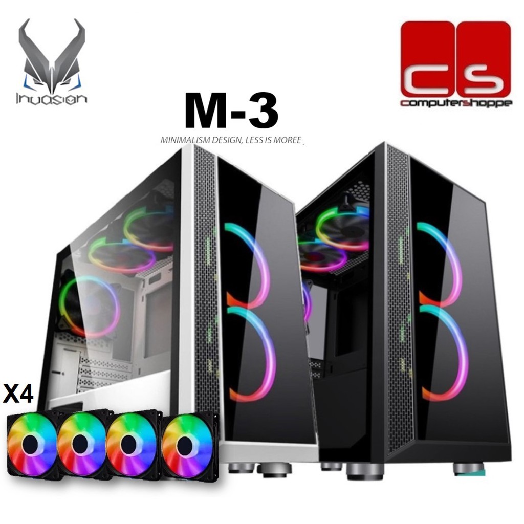 🔥PROMO ITEM🔥Invasion M3 M-ATX Gaming Casing with 4 ARGB Fan | Shopee ...