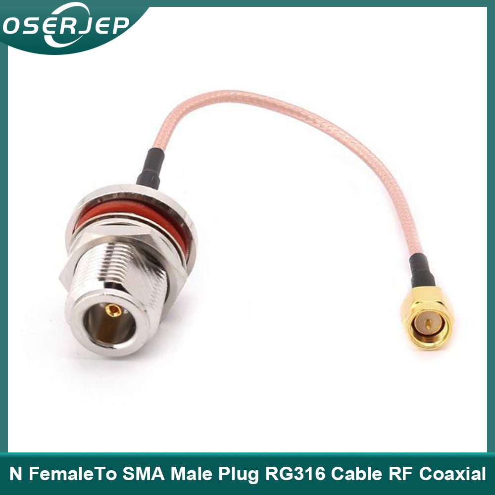 MCX Female Jack to BNC Female Sealed Bulkhead RF Pigtail Cable RG316 20cm 