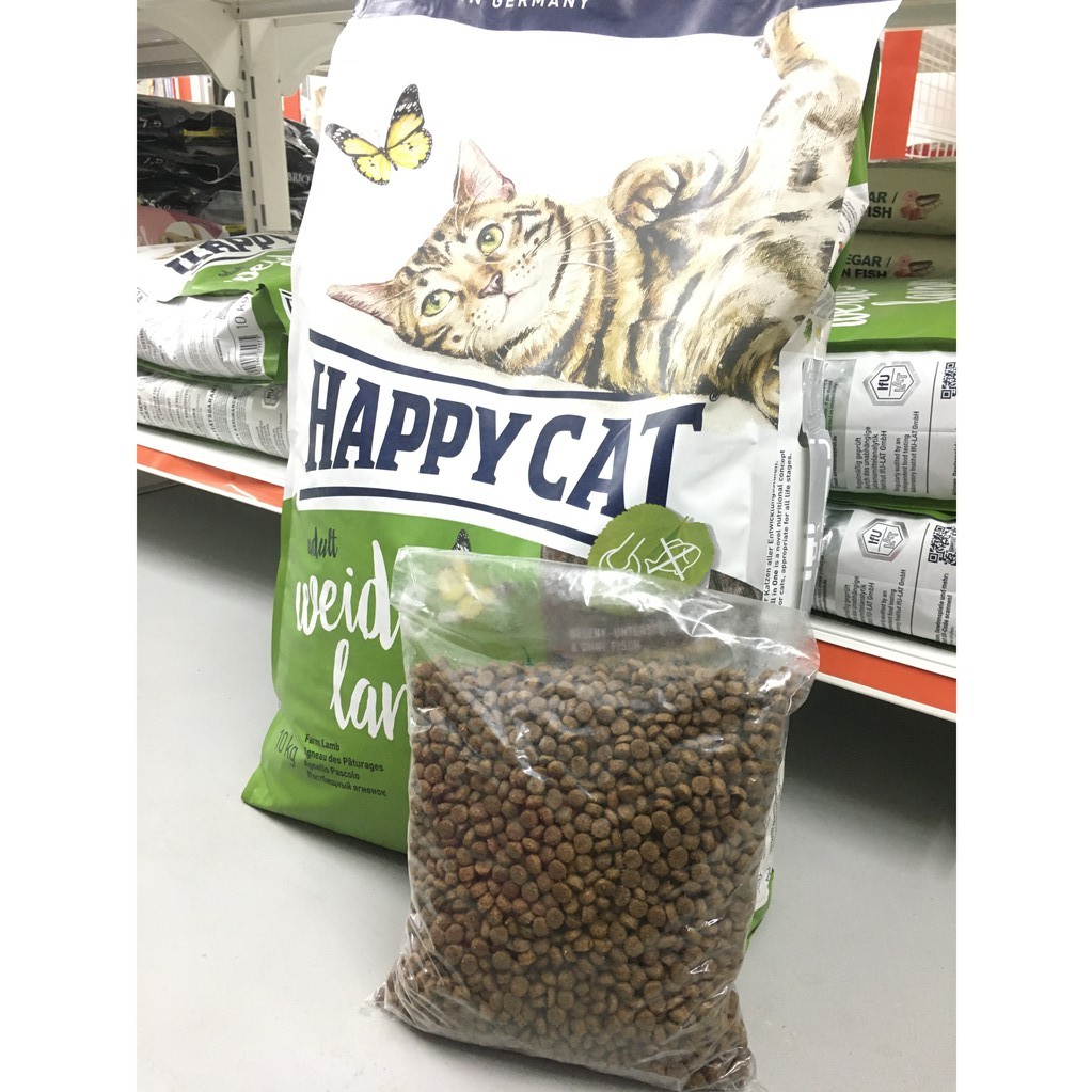 Happy Cat Weide-Lamm (Lamb) 1kg (repack) -Makanan kucing  Shopee 