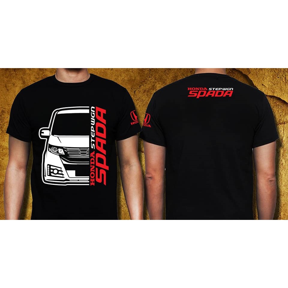 Honda Stepwgn Spada Front Gildan Premium Cotton Heatpress Black T Shirt Shopee Malaysia