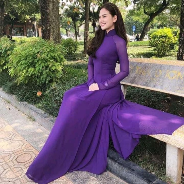 Ao Dai Silk Purple Hue 4 Taste | Shopee Malaysia