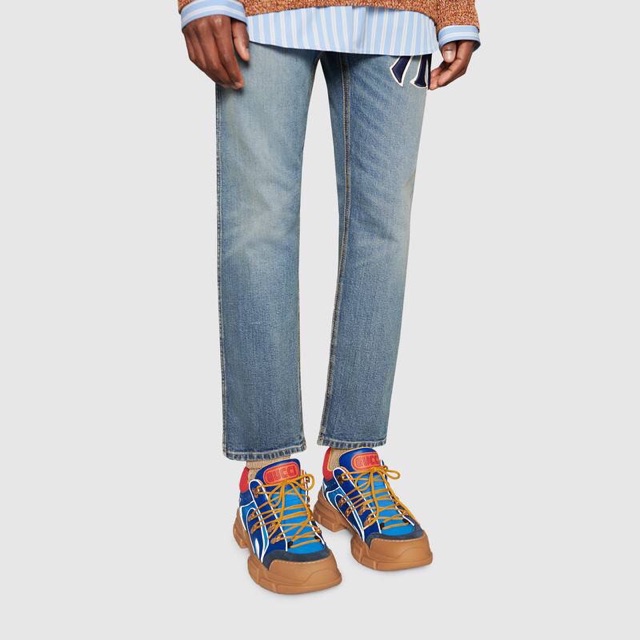 gucci flashtrek sega blue suede