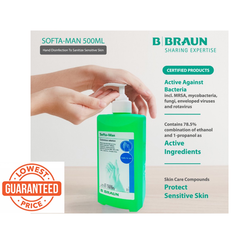 B Braun SoftaMan [Exp 09/2024] softaman sanitiser cutaneous solution