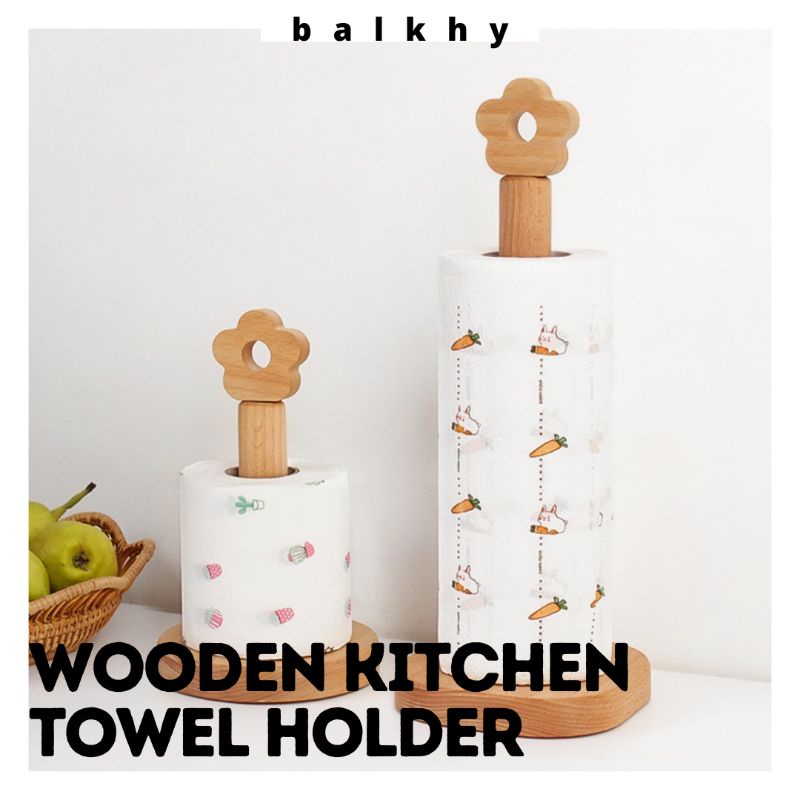 [BALKHY] WOODEN KITCHEN TOWEL HOLDER Shopee Malaysia