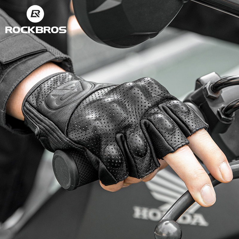 【MY Delivery】ROCKBROS Motorcycle Riding Gloves Thin Half-finger off-road Motorcycle Anti-fall Protective Gear Knight Equipment Men