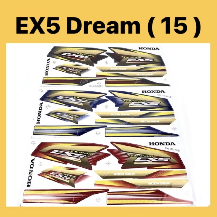 Honda EX5 Dream Sticker (15) Set BlackPurple/ Red/ Blue/ Green/ Grey/ White STRIPE STRIKE STIKER COVER SET BPDY COVERSET