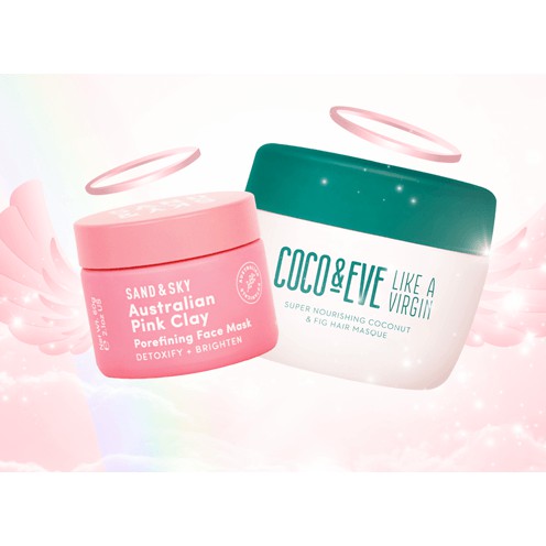 Coco and Eve Like A Virgin Hair Mask Masque Sand and Sky Pink Clay Porefining Mask Bundle Sand & Sky Coco & Eve