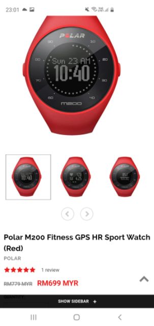 polar m200 stopwatch