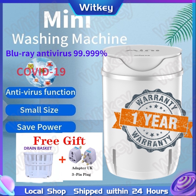 Mini Washing Machine Portable With Dryer Blue Light Sterilization Semi Auto Underwear Washer Baldi Mesin Basuh 迷你洗衣机