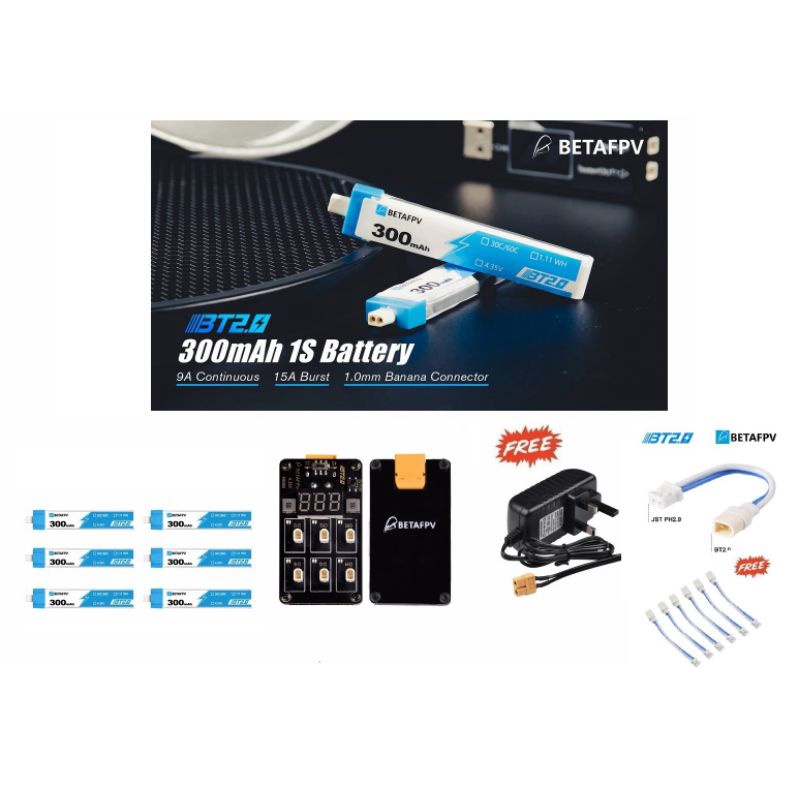 Batterie Drone Tiny Whoop Batteries LIPO BETAFPV LAVA 1S 260mAh 3.8V 80C LiHV - Lot De 5 Avec Connecteur BT2.0 Pour Drones FPV Batteries Drone