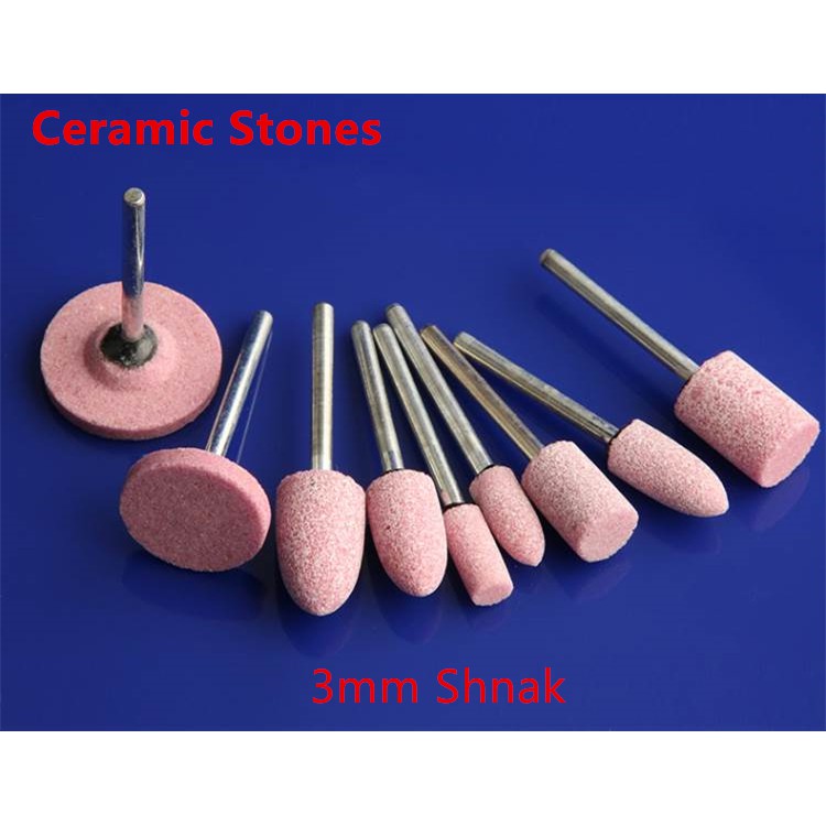 10pcs 3mm shank Ceramic grinding stones for grinder rotary tools