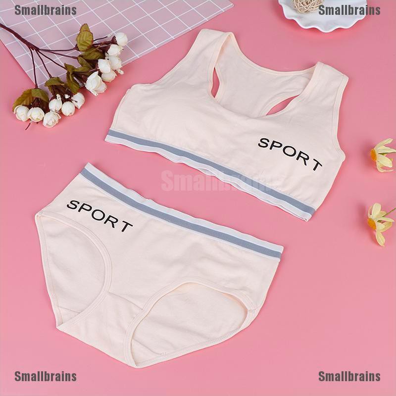 1set young girl training bras puberty children sport underwear student kids vest