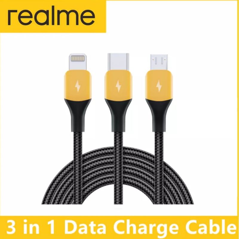 Original realme 3 in 1 Data USB Cable Support Multi Charge Device For Type-C USB Micro USB