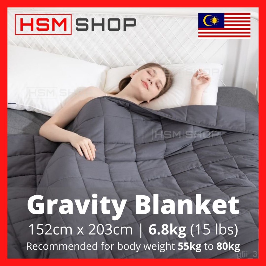 Ready Stock Weighted Blanket l Gravity Blanket Sensory Decompression Sleep Reduce Anxiety Pressure (152x203cm) [6.8kg]