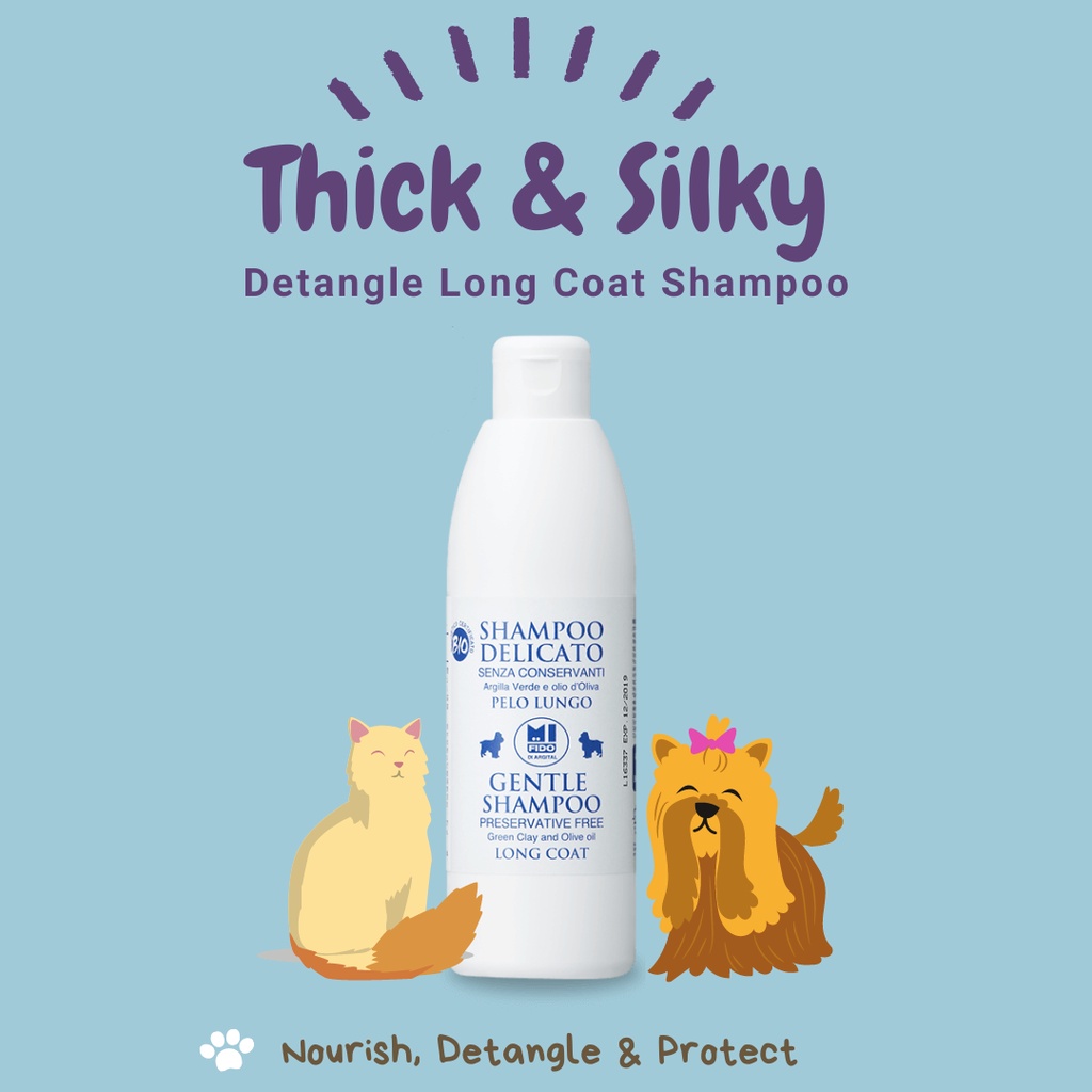 MIFIDO Organic Pets Detangle Long Hair Shampoo 250ml (Dog shampoo, Cat