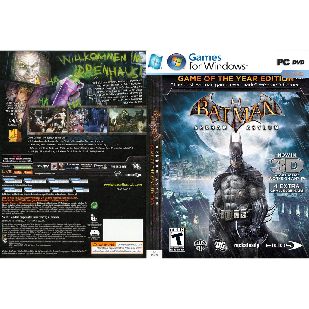Batman: Arkham Asylum Game of the Year Edition PC GAME [Offline] | Shopee  Malaysia
