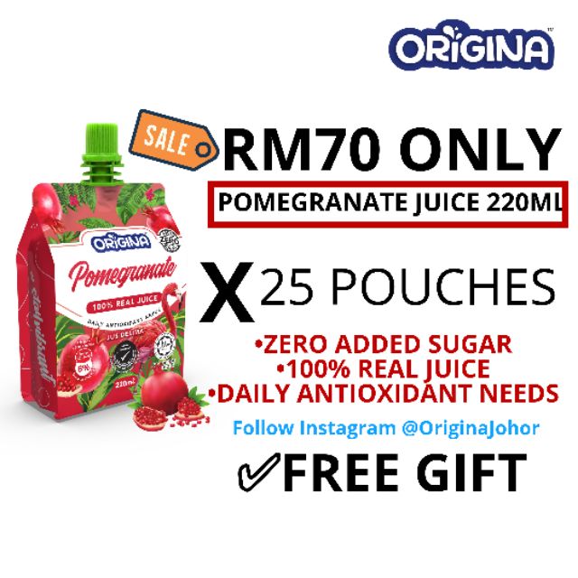 ORIGINA 25 PEK BORONG POMEGRANATE JUICE / JUS DELIMA / HEALTHY DRINKS ...