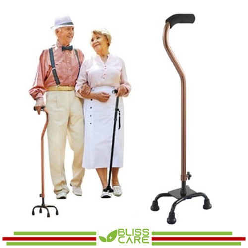 YT029 Light Weight Aluminium Quad Cane Small Base Tongkat 4 Kaki Quadcane Crutch Walking Stick