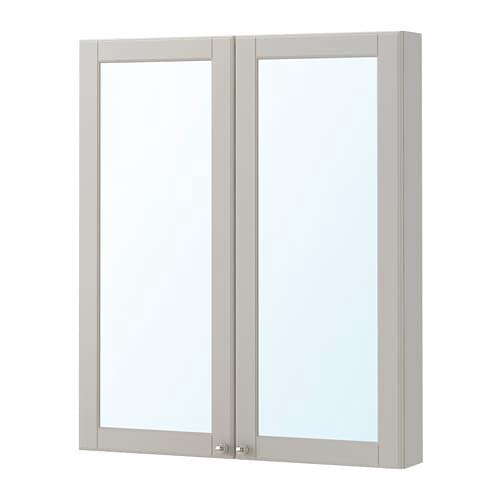 IKEA MIRROR WITH 2 DOORS KASJON LIGHT GREY 80X14X96