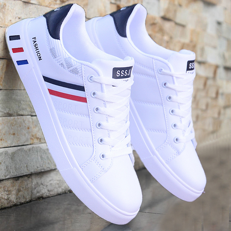 Kasut Men Men Leather Sneakers Breathable Krasovki Shoes Super Light White Casual Shoes Male Tenis Masculino 39-44
