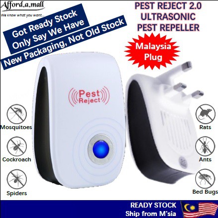 [Msia Stock+3-Pin Plug] Pest Reject 2.0 Ultrasonic Anti Mosquito Repeller Pest Control Repellant Halau Nyamuk 超声波驱蚊器