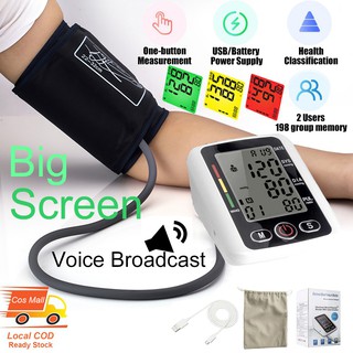 Blood Pressure Monitor Automatic Blood Pressure Sphygmomanomet Usb Charging Function BP Pulse Rate Detection Voice