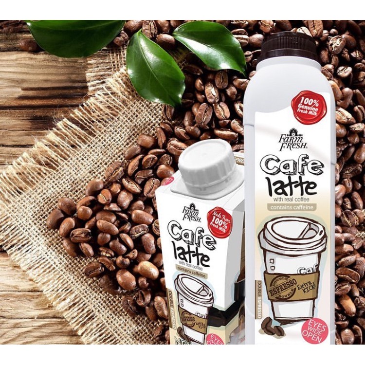 Farm Fresh UHT Double Espresso Cafe Latte with Real Coffee 4x200ml