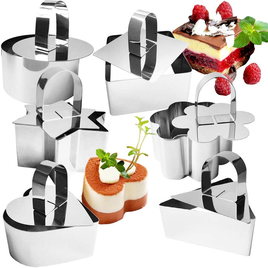 [Stock]Adjustable Mousse Ring / 3D Round & Square Cake Mold / Stainless