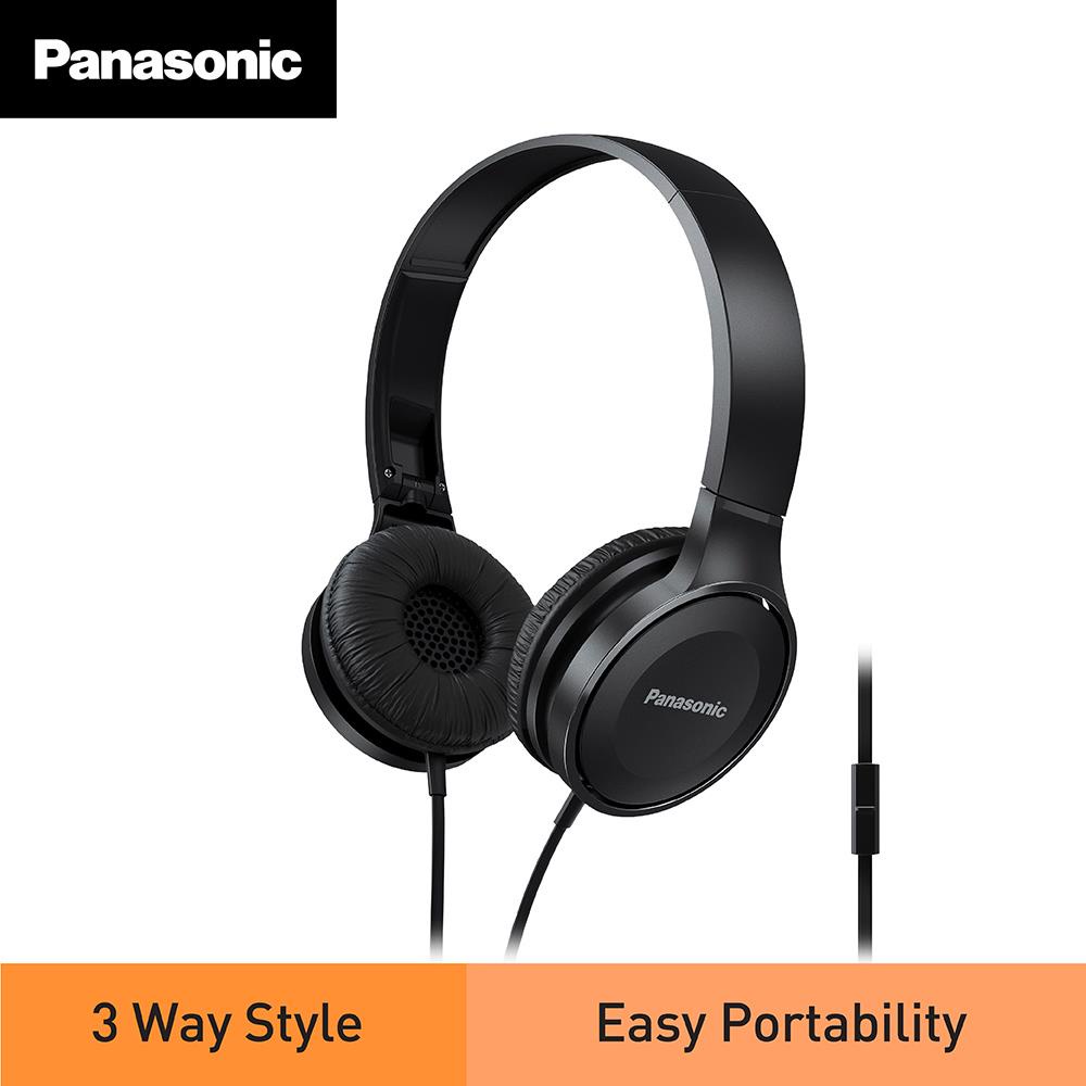 PANASONIC RP-HF100M HEADPHONE FOLDABLE WITH MIC RP-HF100MGCK (BLACK ...