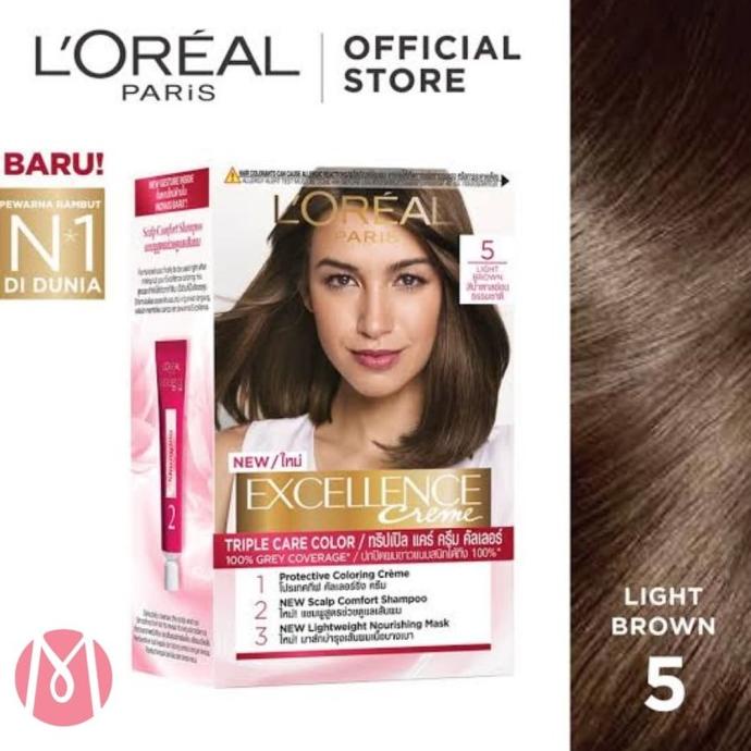 Loreal Excellence Creme No. 5 Light Brown - Loreal Hair Paint | Shopee  Malaysia