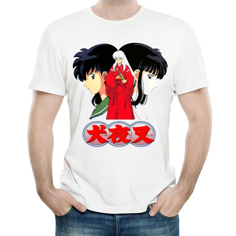 Ready Stock Japanese Anime Inuyasha T Shirt Men White Color