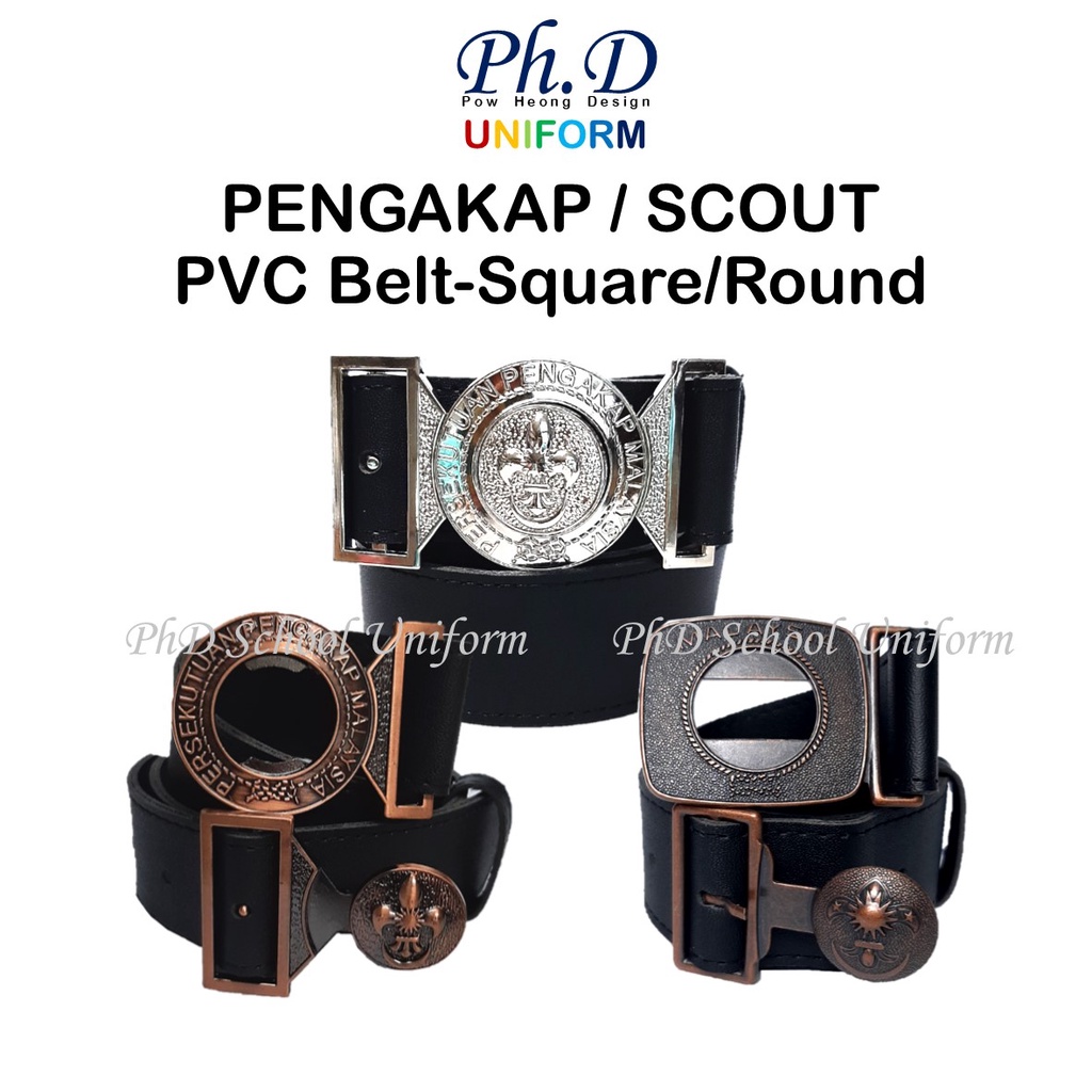 PhD Scout Belt Round and Square Sekolah & Officer | Tali Pinggang Pengakap Sekolah &Pemimpin Kepala Bulat & Empat Segi