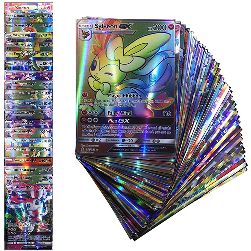 Must Multi Pokemon Cards Toys TAG TEAM GX VMAX Trainer Energy Holographic Playing Card Game Boys Purpose - Image 5