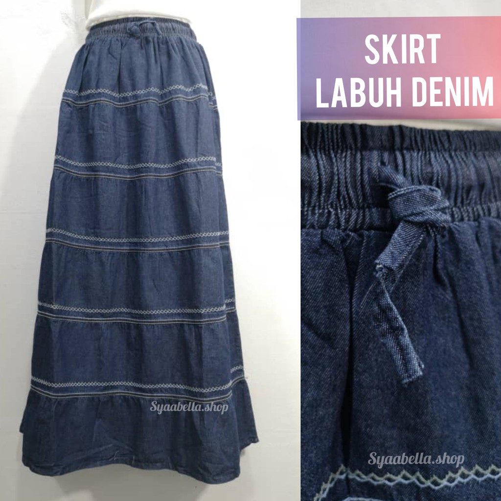 skirt jeans labuh muslimah