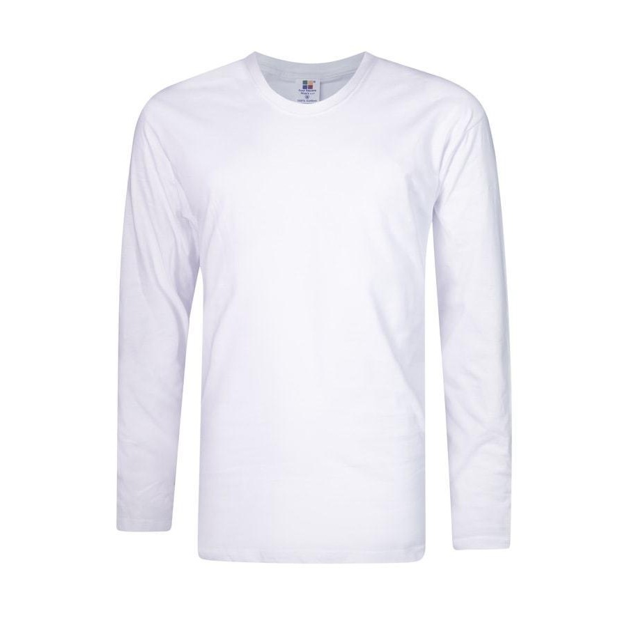 Men S Women S Plain Long Sleeve Round Neck Tee Shirt T Shirt Baju Kosong Lelaki Lengan Panjang 100 Cotton White Shopee Malaysia